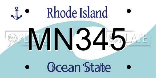 MN345 Rhode Island License Plate