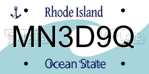 MN3D9Q Rhode Island License Plate