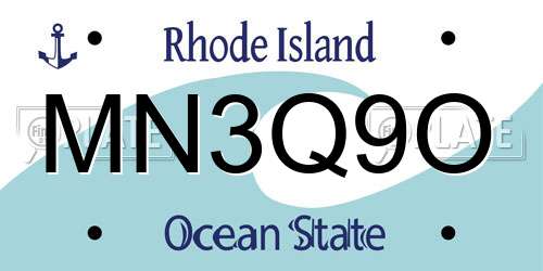 MN3Q9O Rhode Island License Plate