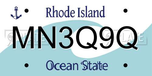 MN3Q9Q Rhode Island License Plate