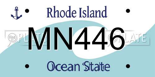 MN446 Rhode Island License Plate