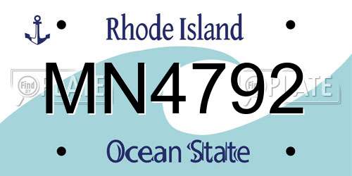 MN4792 Rhode Island License Plate