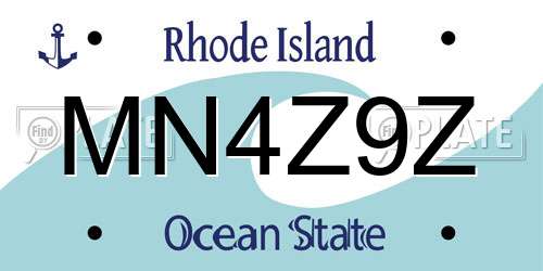 MN4Z9Z Rhode Island License Plate