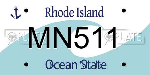 MN511 Rhode Island License Plate
