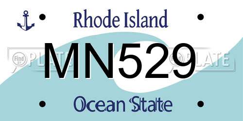 MN529 Rhode Island License Plate