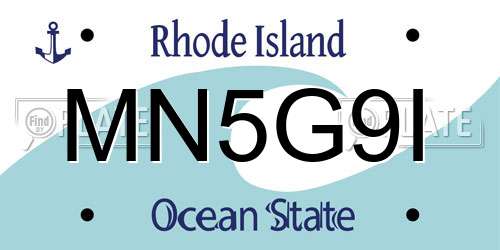 MN5G9I Rhode Island License Plate