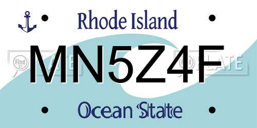 MN5Z4F Rhode Island License Plate