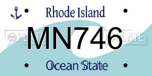 MN746 Rhode Island License Plate