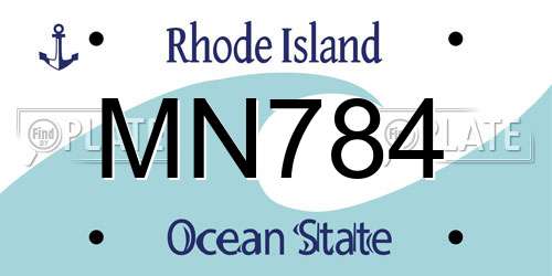 MN784 Rhode Island License Plate