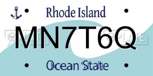 MN7T6Q Rhode Island License Plate