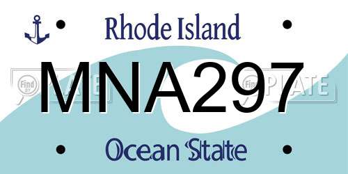 MNA297 Rhode Island License Plate