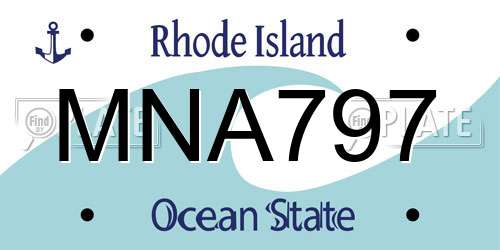 MNA797 Rhode Island License Plate