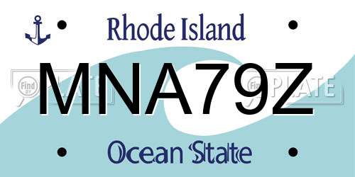 MNA79Z Rhode Island License Plate