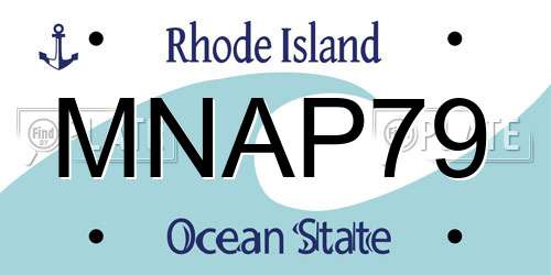 MNAP79 Rhode Island License Plate