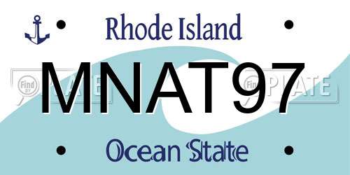 MNAT97 Rhode Island License Plate