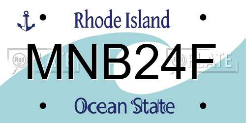 MNB24F Rhode Island License Plate