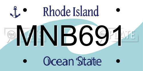 MNB691 Rhode Island License Plate