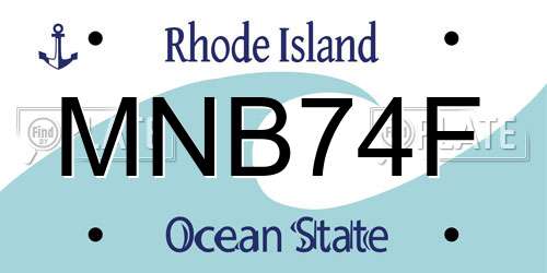 MNB74F Rhode Island License Plate
