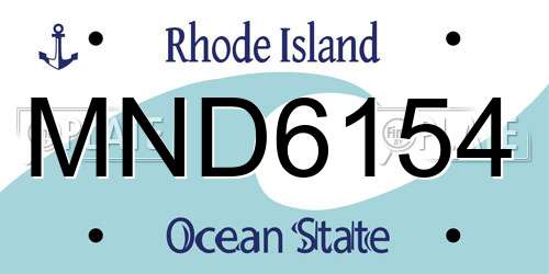 MND6154 Rhode Island License Plate