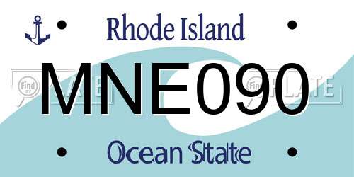 MNE090 Rhode Island License Plate
