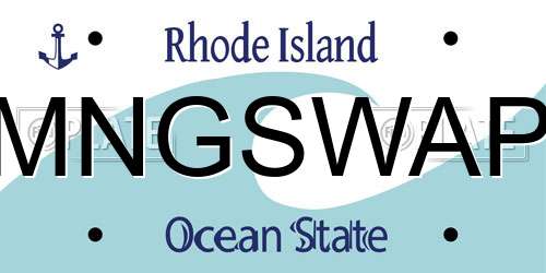 MNGSWAP Rhode Island License Plate