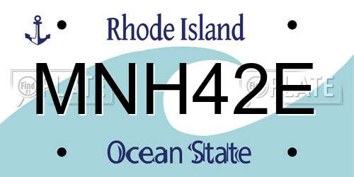 MNH42E Rhode Island License Plate