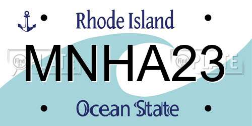 MNHA23 Rhode Island License Plate