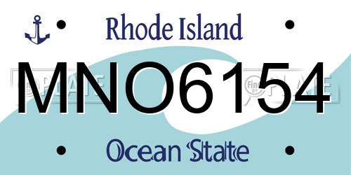 MNO6154 Rhode Island License Plate