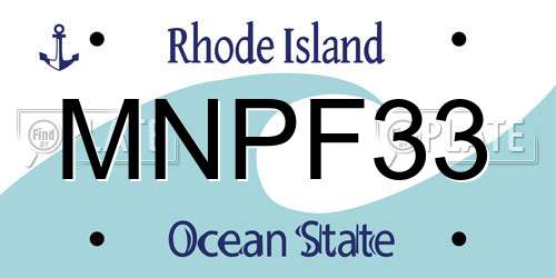 MNPF33 Rhode Island License Plate