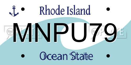 MNPU79 Rhode Island License Plate