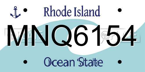 MNQ6154 Rhode Island License Plate