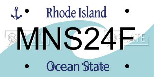MNS24F Rhode Island License Plate
