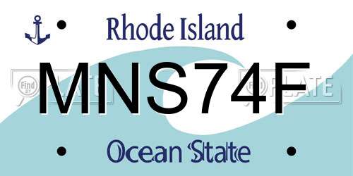 MNS74F Rhode Island License Plate