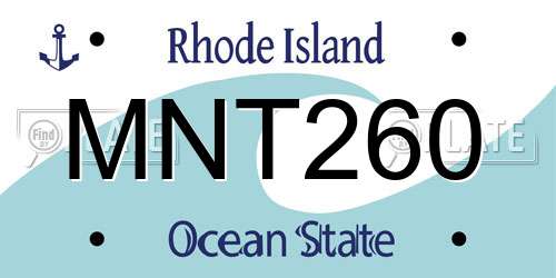 MNT260 Rhode Island License Plate