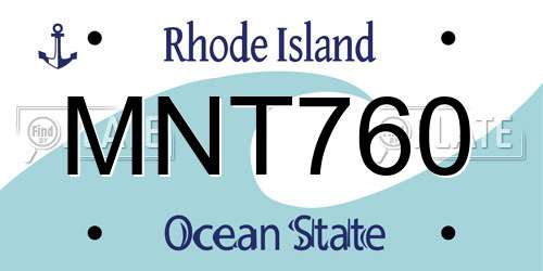MNT760 Rhode Island License Plate