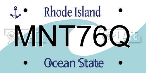 MNT76Q Rhode Island License Plate
