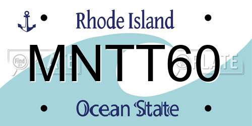 MNTT60 Rhode Island License Plate