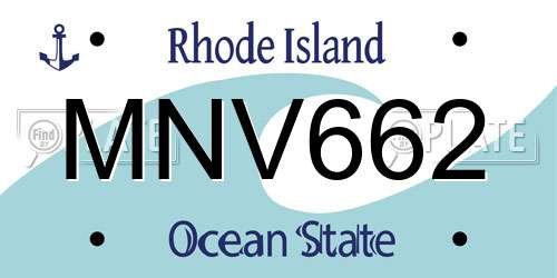 MNV662 Rhode Island License Plate