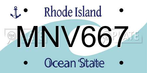 MNV667 Rhode Island License Plate