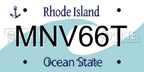 MNV66T Rhode Island License Plate
