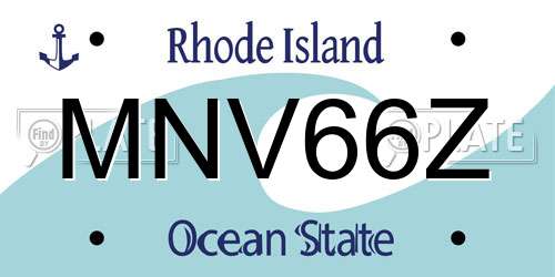 MNV66Z Rhode Island License Plate