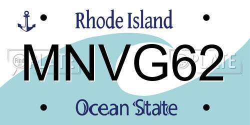 MNVG62 Rhode Island License Plate