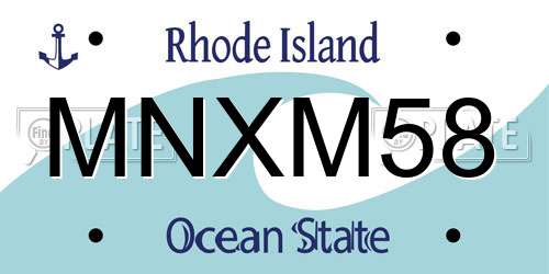 MNXM58 Rhode Island License Plate