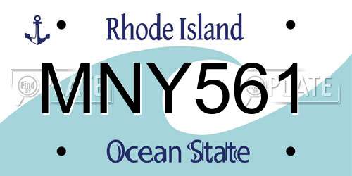 MNY561 Rhode Island License Plate