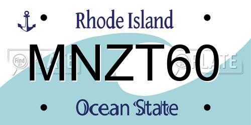 MNZT60 Rhode Island License Plate