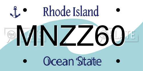 MNZZ60 Rhode Island License Plate