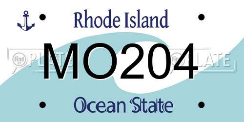 MO204 Rhode Island License Plate