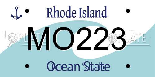 MO223 Rhode Island License Plate