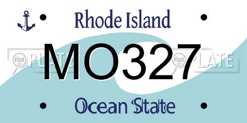 MO327 Rhode Island License Plate