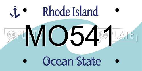 MO541 Rhode Island License Plate